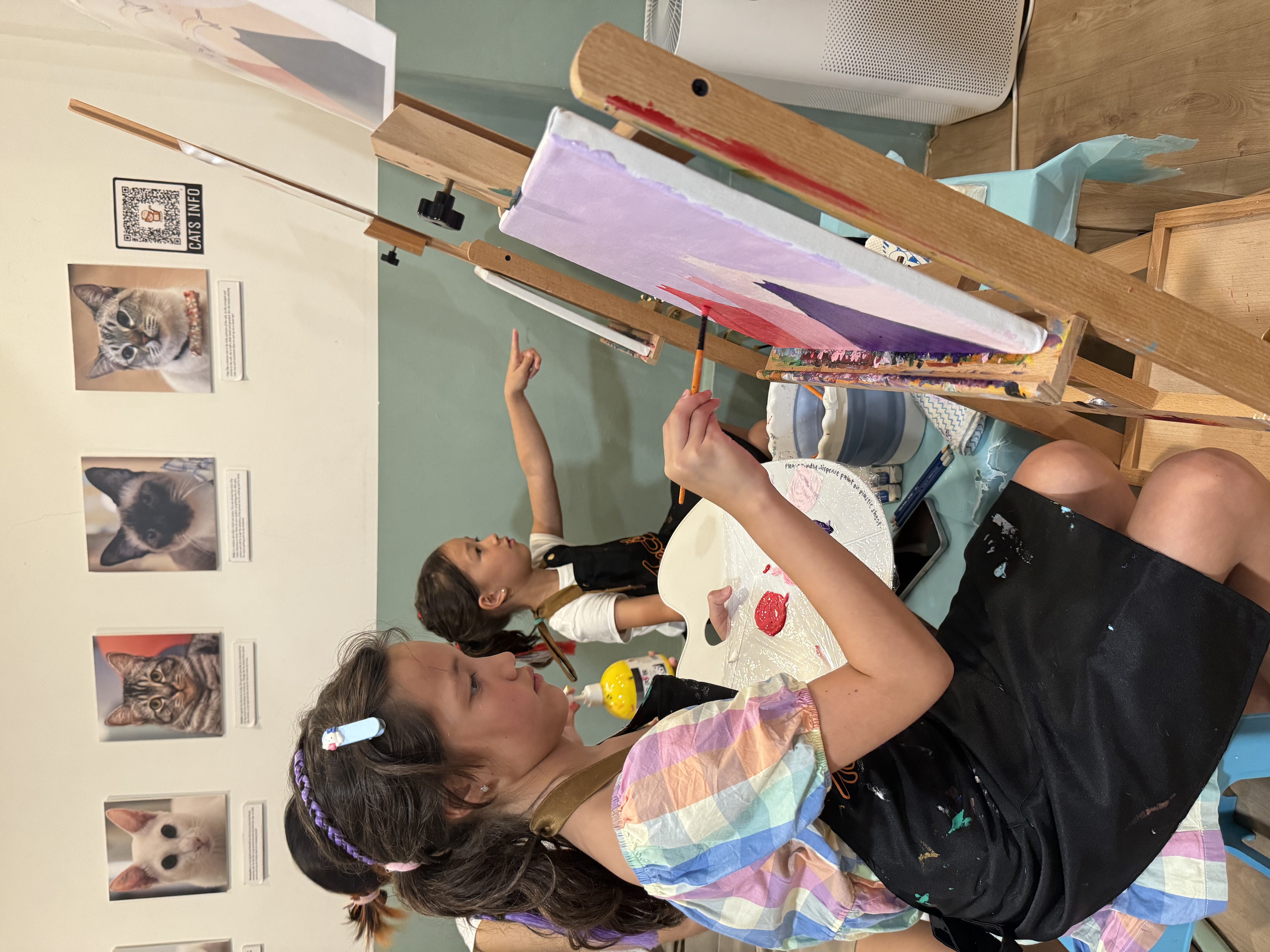 Group art jamming at cat cafe Singapore